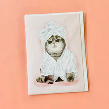 Load image into Gallery viewer, Cat’s Spa Day - Greeting card
